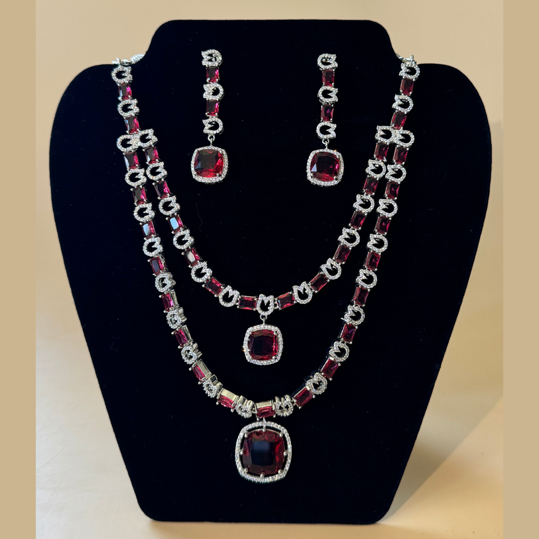 Cubic Zirconia 2 Layer Necklace