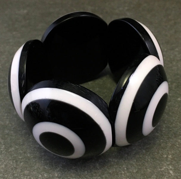 Black White Resin Bracelet