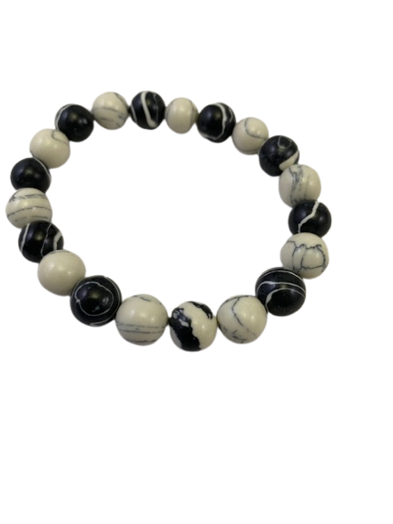 Black White Glass Bracelet