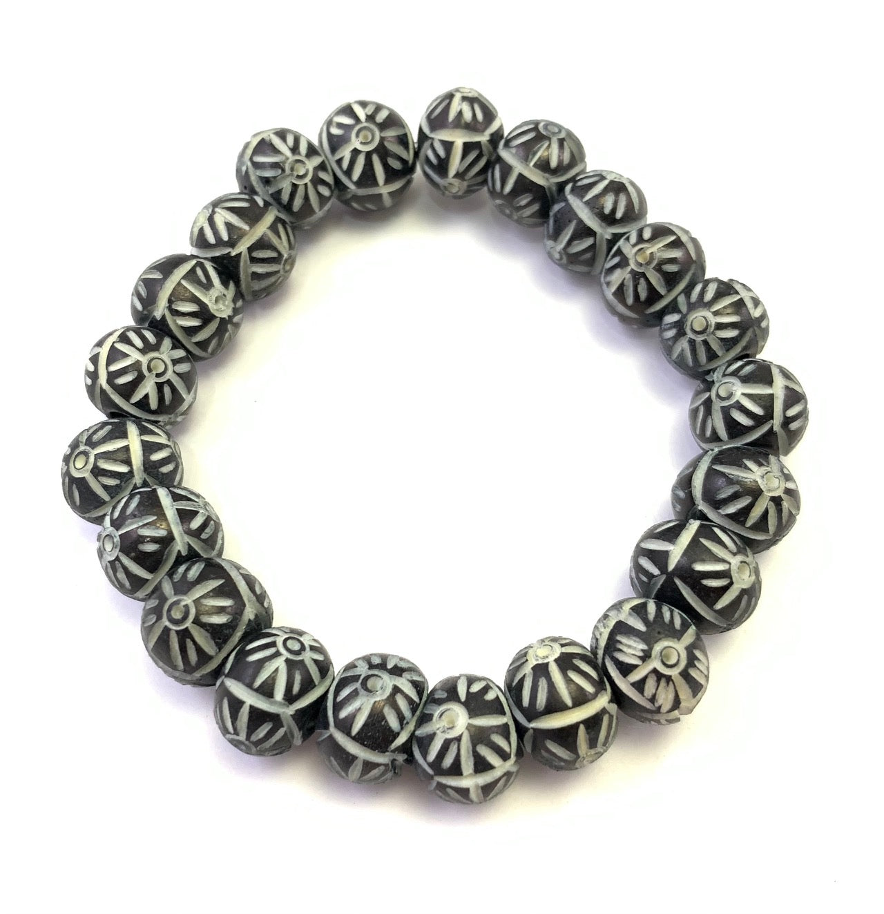 Black Carving Bone Bracelet