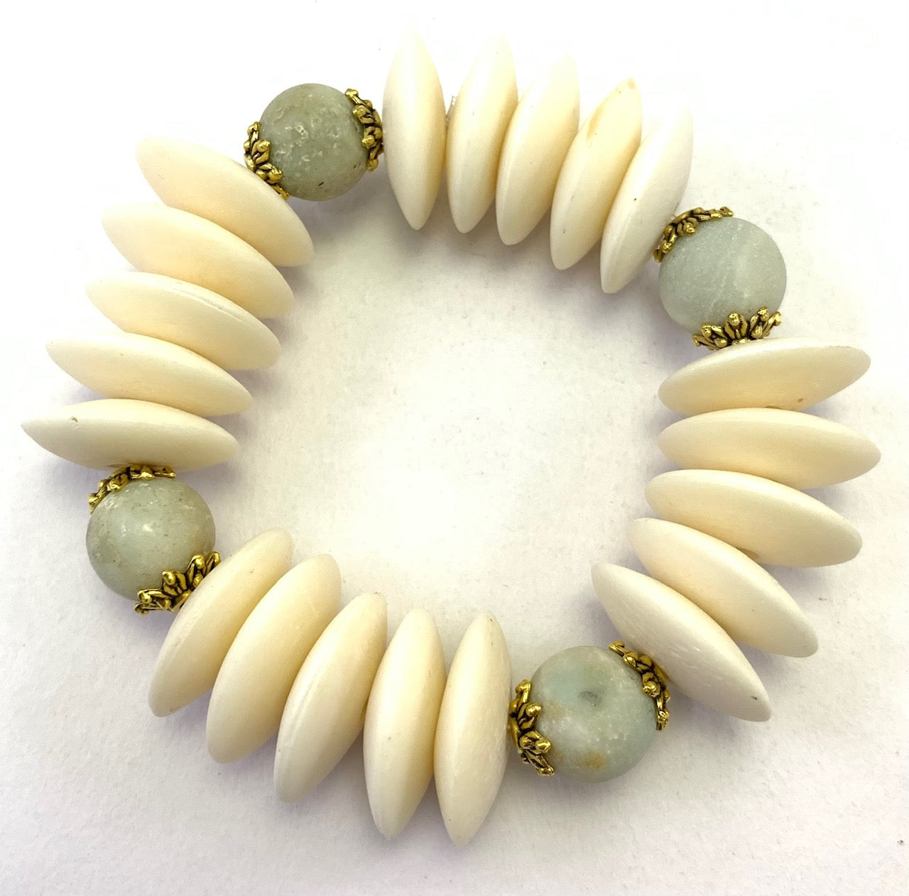 Stone Bone Bead Bracelet