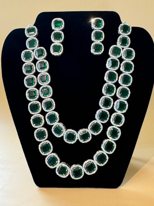 Cubic Zirconia 2 Layer Necklace