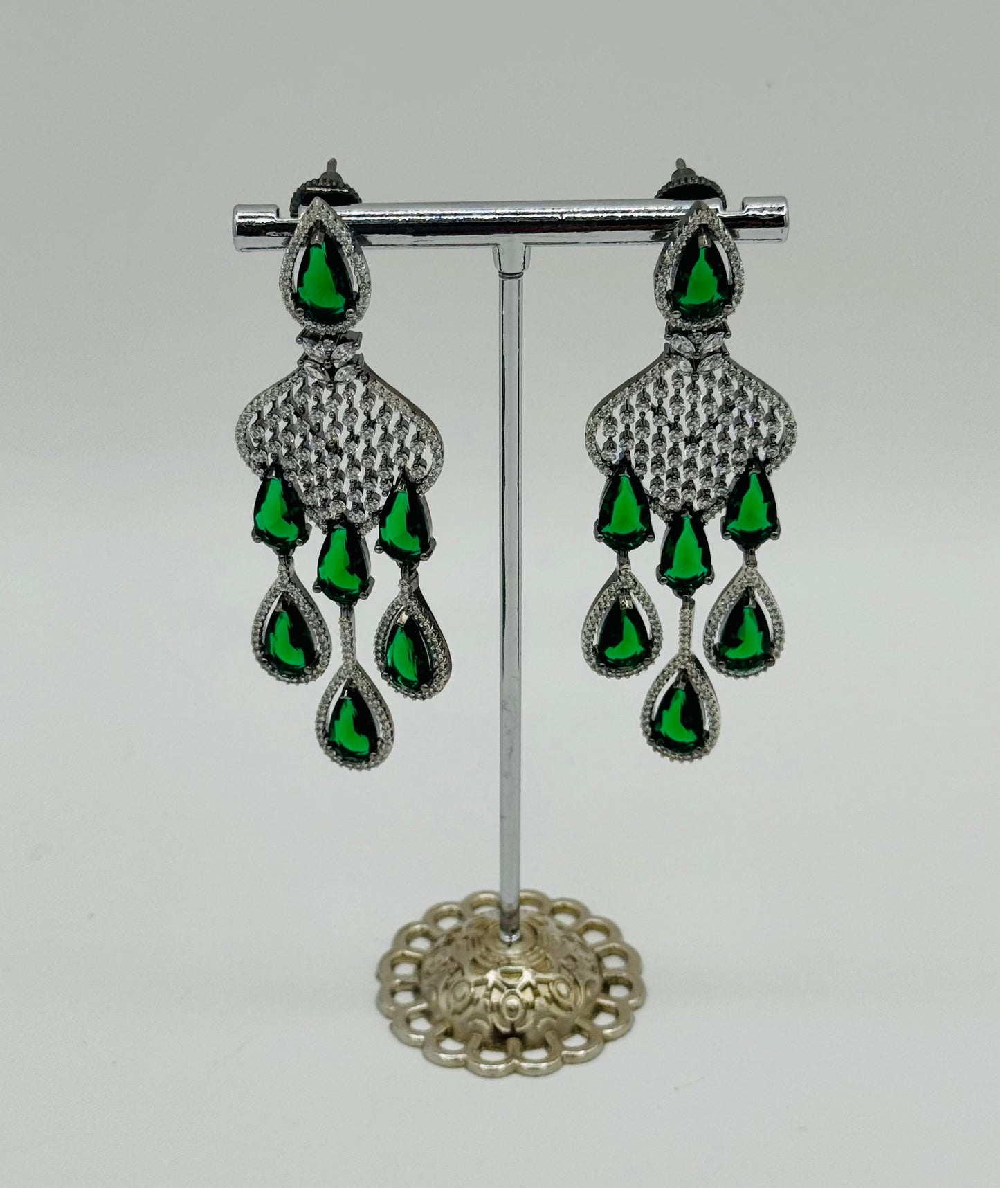 Green Chandelier Earrings