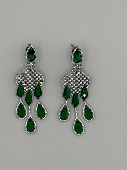 Green Chandelier Earrings