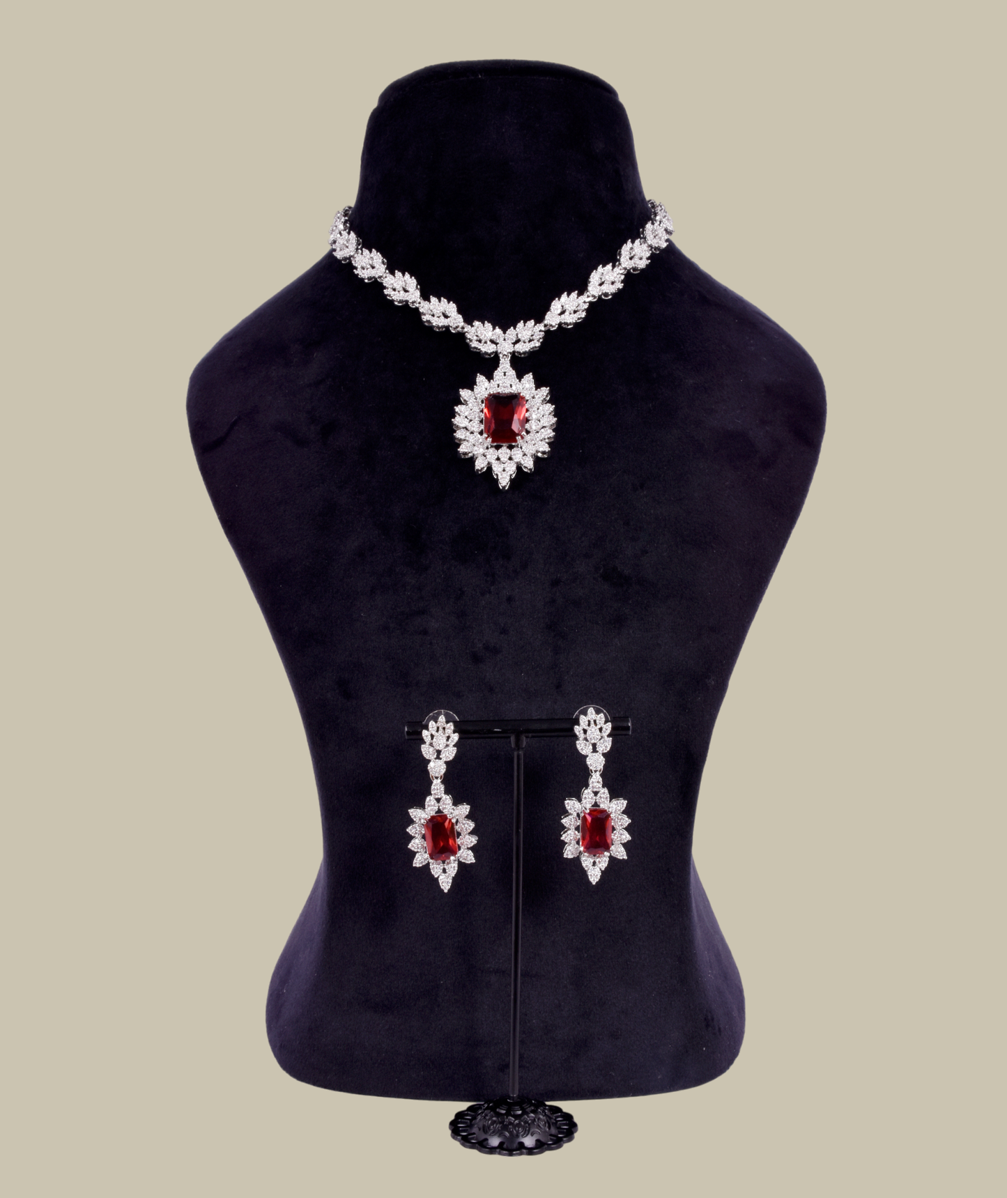 CZ Necklace With Earrings