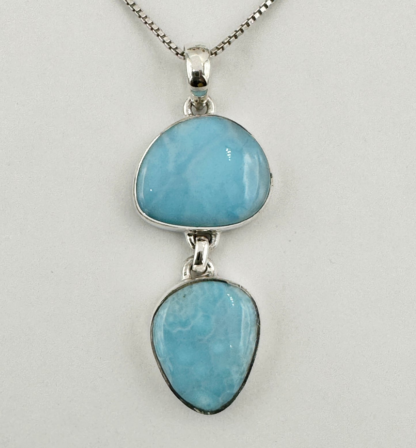 Larimar Two Stones Pendant