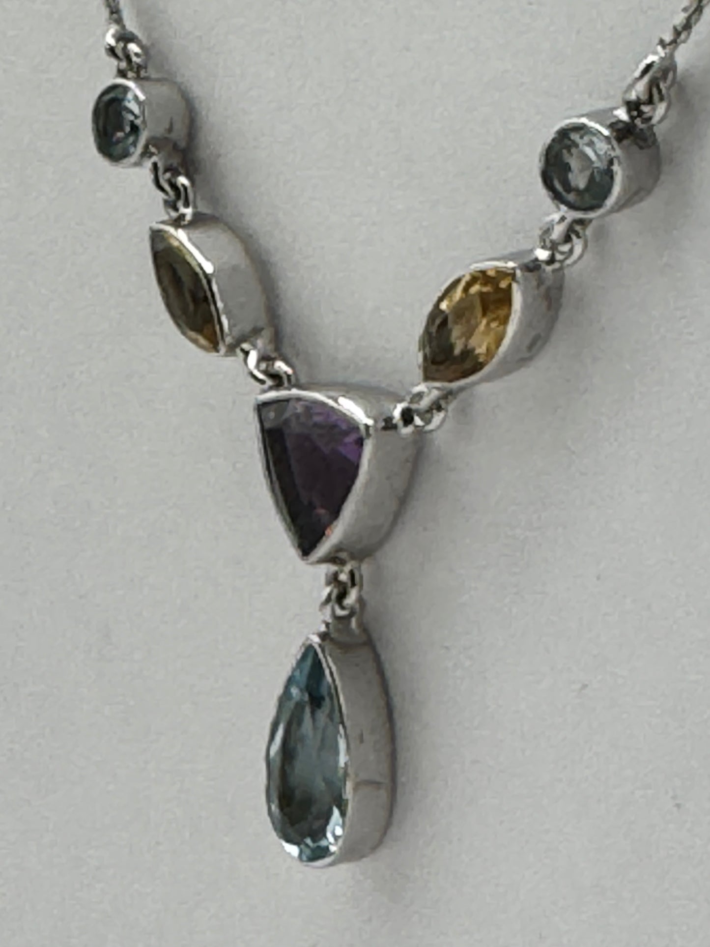 Multi Gemstones, Sterling Silver Rhodium