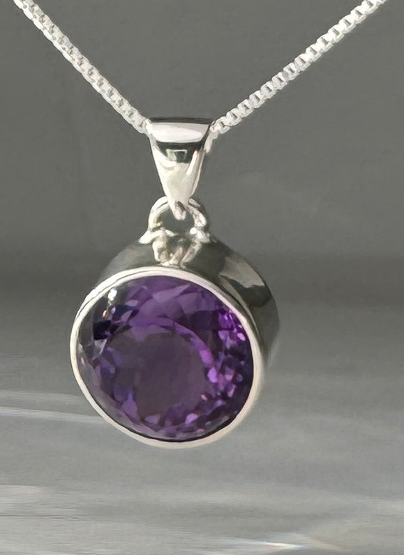 Amethyst Sterling Silver Pendant