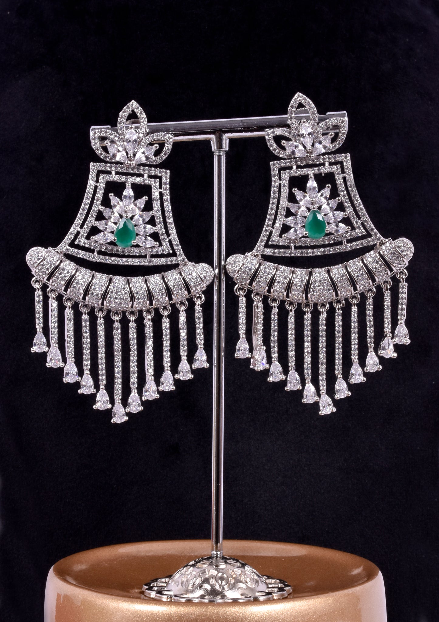 Chandelier Earrings With Zircon