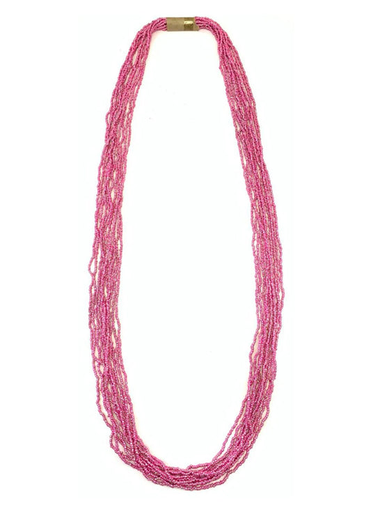 Pink Seed Bead Necklace